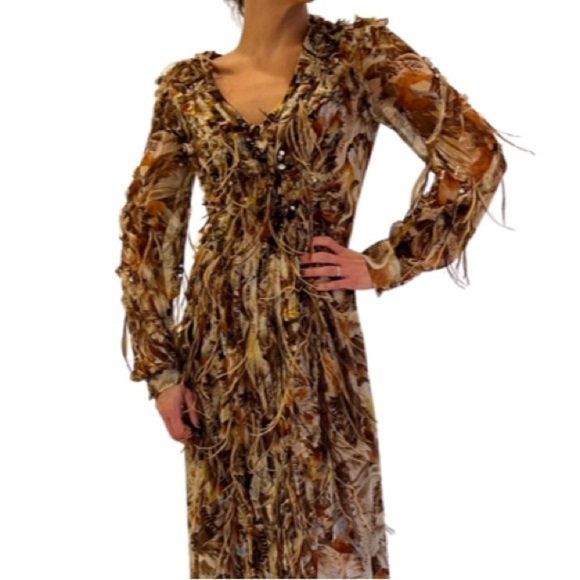 Carolina Herrera Black tie Gown with feather and crystal embellished - Picture 2 of 16